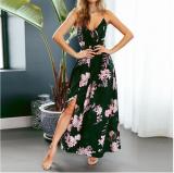 Long skirt printed large swing dress for women's clothing, Simian Asian style