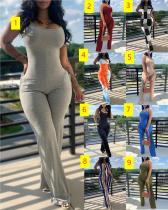 Women's solid color suspender pants jumpsuit