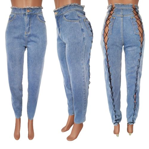 Women's Jeans Bandage Slim Jeans