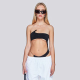 One shoulder beach sexy hot girl jumpsuit