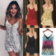 Dress Sleeveless Sexy Short Skirt Sequin V-neck Strap Short Skirt