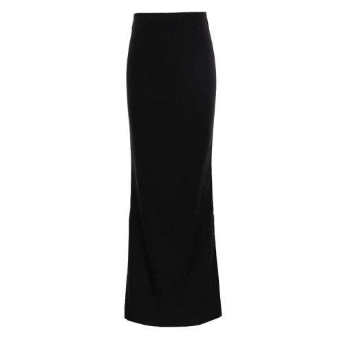 Fashionable Style Black Slim and Long Half length Skirt Wrapped Hip Skirt