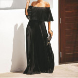 Sexy Off Shoulder Off Shoulder Pleated Chiffon Evening Dress