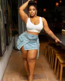 Lace up denim apron 3D pocket denim short skirt