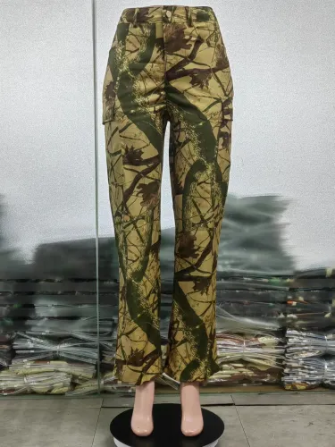 Camo Sexy Loose Casual Zipper Pocket Pants