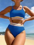 Bikini Fashion Women's Split Sleeveless Swimwear with Chest Cushion Swimwear