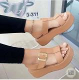Women's shoes H-shaped broadband casual thick sole solid color sandals