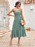 Casual solid color corset waist up dress for women