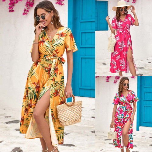 Printed Split Mid length Dress