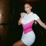 Women's New Sexy Casual Short Sleeve Knitted Contrast High Waist Short Dress