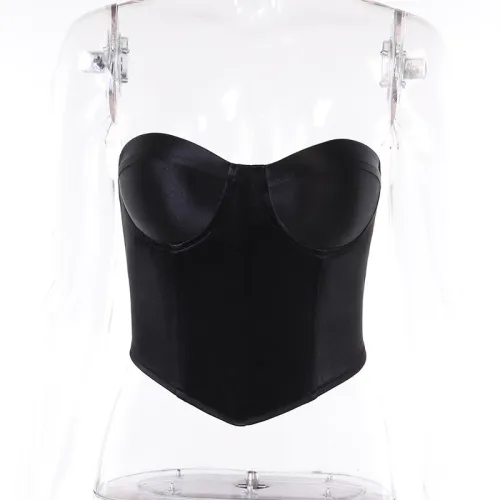 Slim fitting satin bra vest top