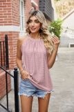 Loose Round Neck Pleated Tank Top Sleeveless Strap T-shirt