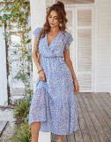 Sexy and elegant dress, spring/summer printed casual vacation dress
