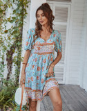 Bohemian Leisure Resort Dress Summer Print Small Fresh Skirt