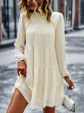 Round neck long sleeved loose fitting dress