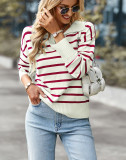 Striped sweater soft and comfortable warm top