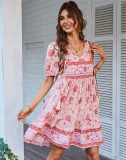 Bohemian Leisure Resort Dress Summer Print Small Fresh Skirt