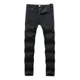 Destroyed men Jeans small leg stretch men's and women's jeans with torn holes