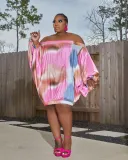 Off shoulder loose print dress