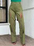 Spliced Hollow Out Casual Pants Spicy Girls Fashion Wear Loose Pants