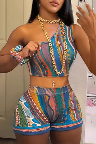 Abstract Printed Sexy Set Shorts 2 Piece Set GB2302