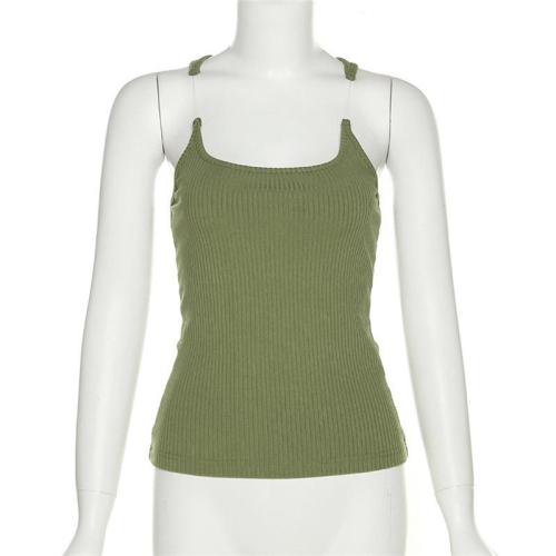 Women's Fashion Invisible Strap Sexy Spicy Girl Solid Color Slim Fit Tank Top