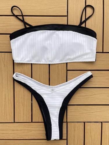 Black and White Bikini Set Sexy Swimwear