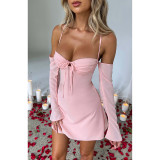 Strap sexy chest strap cut out dress