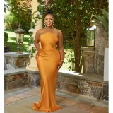 Fashion Women's Solid Color Sleeveless Shoulder Strap Open Back Long Dress