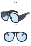 Large frame sunglasses color contrast ins women's Sunglasses fashion street photography show personality color contrast sunglasses