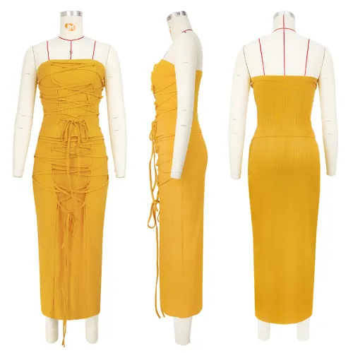 Sexy Pit Strap Strap Bust Skirt Set Two Piece Set