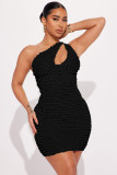 Hollow out slimming buttocks mini sexy evening dress