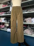 Low rise multi pocket workwear pants with casual straight leg wide leg pants