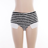 Low rise contrast striped sexy shorts