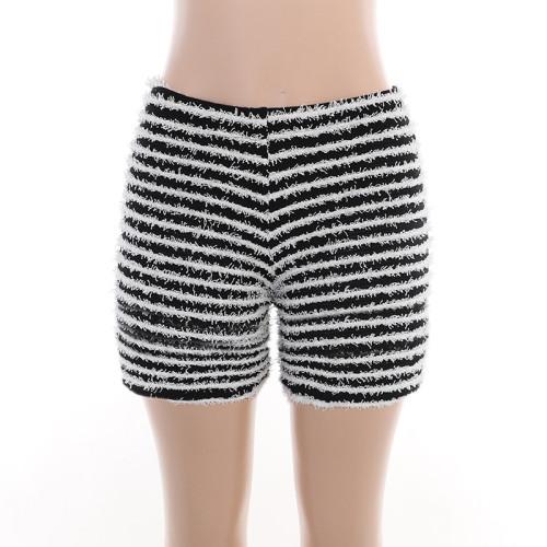 High waisted striped buttocks up pants