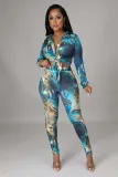 Two piece digital printed women's clothing set