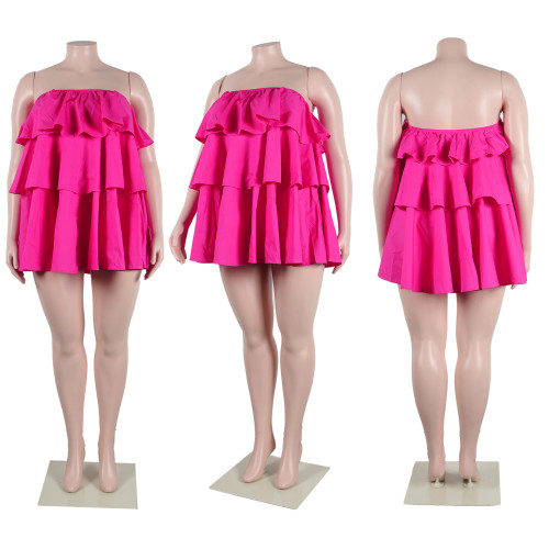Fashionable breast wrap ruffled puffy skirt cake skirt dress