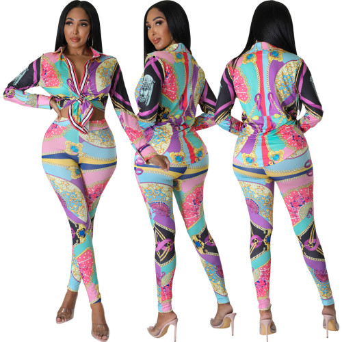 Digital printed women's two-piece set