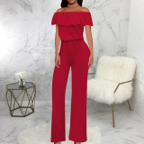 Sexy and fashionable one line collar bra style women's jumpsuit