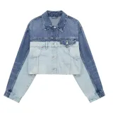 Casual patchwork denim jacket 4365071400