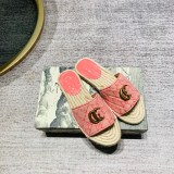 Grass embroidered letters flat bottomed women's shoes