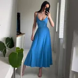 Pocket Collar Waist Tie Strap Dress
