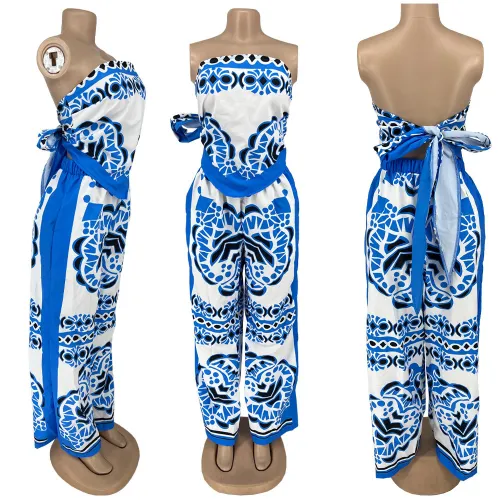 Women's two-piece printed bra pants set