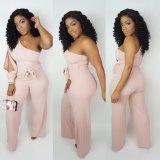 Single sleeved hollow out jumpsuit
