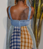 Denim patchwork dress