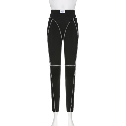 Contrast high waisted tight buttocks and leggings with small legs