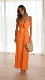Lace up suspender trendy jumpsuit
