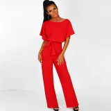 Slim fitting lace up jumpsuit