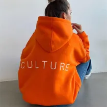 Minimalist letter embroidered hoodie