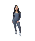Tight patch pocket small pit jumpsuit